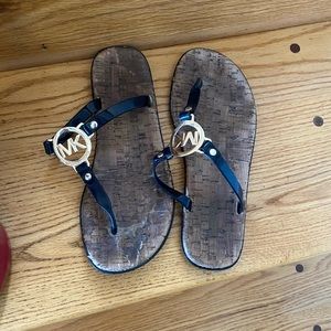 Michael kors sandles black and gold size 8